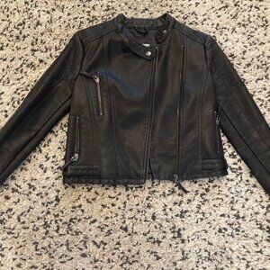 Vero Moda Black fake leather bomber jacket. Never worn perfect condition size M